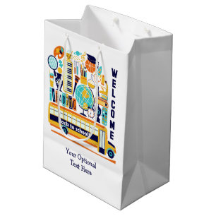 Back to School custom text medium gift bag