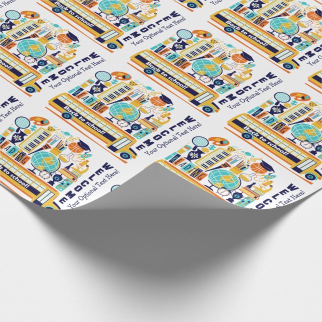 Back to School custom text wrapping paper (Corner)