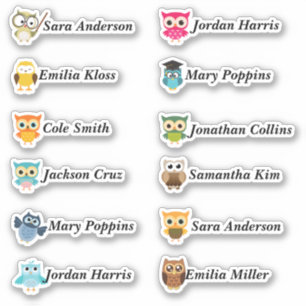 Back to School Customized Multiple Names Stickers