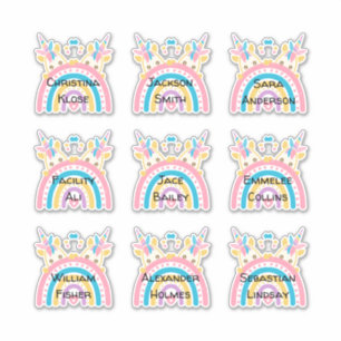 Back to School Customized Multiple Names Stickers