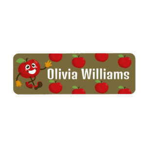 Back to School Cute Cartoon Fun Red Apple