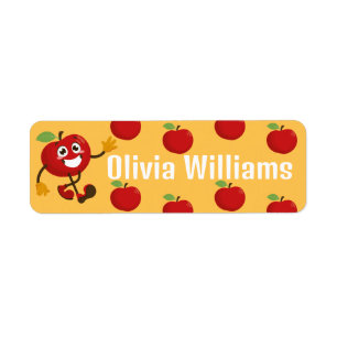 Back to School Cute Cartoon Fun Red Apple
