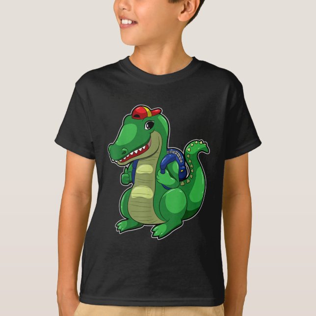 Back To School Cute Crocodile Funny Croc Backpack  T-Shirt (Front)