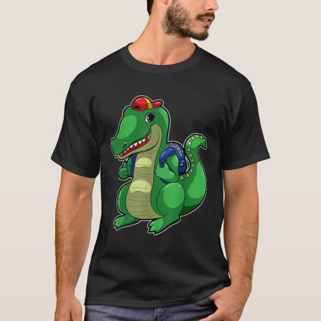 Back To School Cute Crocodile Funny Croc Backpack  T-Shirt (Front)