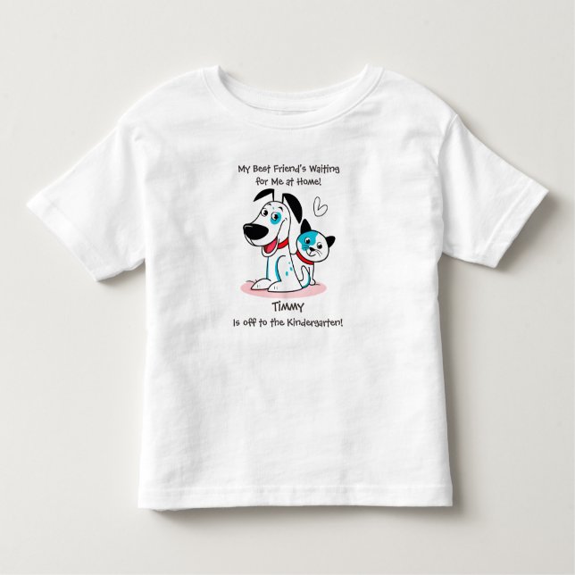 Back to School | Cute First Day Leaving Your Pets Toddler T-Shirt (Front)