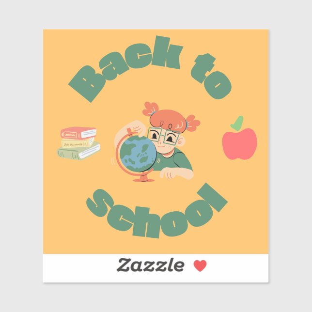 Back to School Cute Globe Small size Stickers (Sheet)