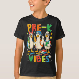 Back To School Cute Goose Pre-k Vibes Girls Boys  T-Shirt