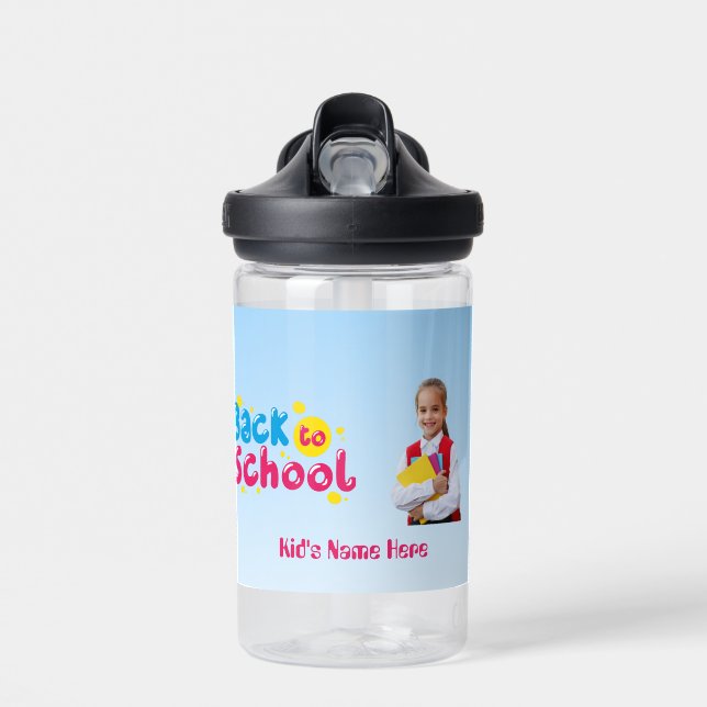 Back to School Cute Kids Student  Water Bottle (Front)