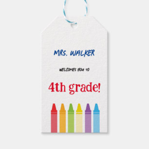Back to School Cute Teacher Welcome Crayons Gift Tags