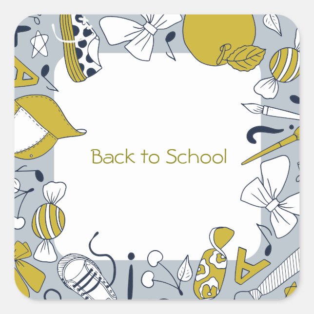 Back to School Darling Little Things Square Sticker (Front)