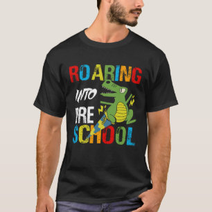 Back to School Dino  Roaring Into Preschool Dinosa T-Shirt