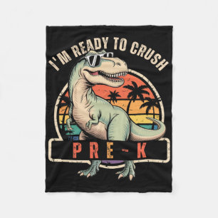 Back To School Dinosaur Boy I'm Ready To Crush Pre Fleece Blanket
