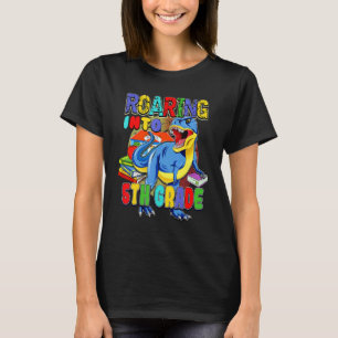 Back To School Dinosaur Roaring Into 5th Grade T-Shirt