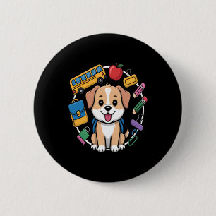 Back To School Dog Lovers 6 Cm Round Badge