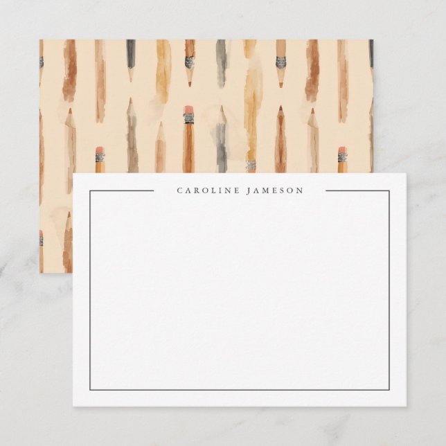 Back to School Educator Teacher's Pencil Note Card (Front/Back)