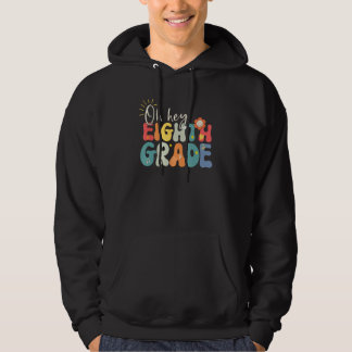 Back To School Eighth Grade Vibes Retro Hello 8th Hoodie
