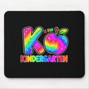 Back to school f is for kindergarten rainbow kid mouse pad