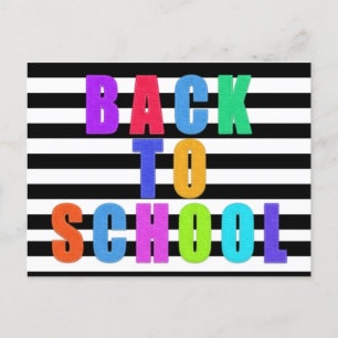Back To School   Faux Felt with Stitching Announcement Postcard