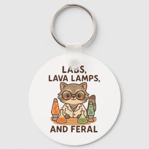 Back To School Feral Science Teacher Racoon Labs  Key Ring
