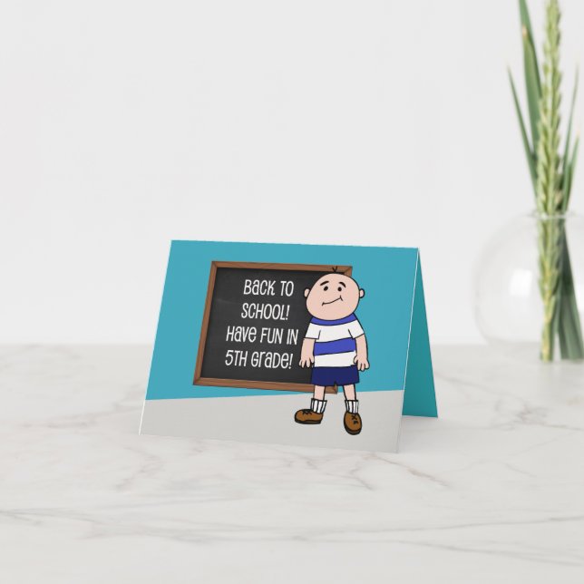 Back to School Fifth Grade Student Card (Front)