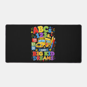 Back to School First Day Big Kid Dreams School Bus Desk Mat