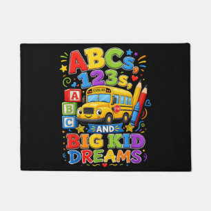 Back to School First Day Big Kid Dreams School Bus Doormat