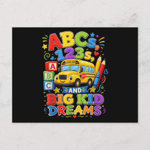 Back to School First Day Big Kid Dreams School Bus Holiday Postcard