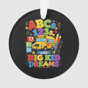 Back to School First Day Big Kid Dreams School Bus Ornament