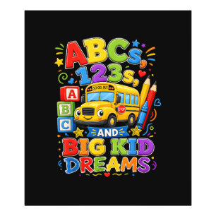 Back to School First Day Big Kid Dreams School Bus Photo Print