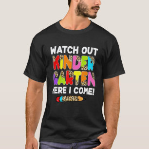 Back To School First Day Hello Kindergarten Rainbo T-Shirt