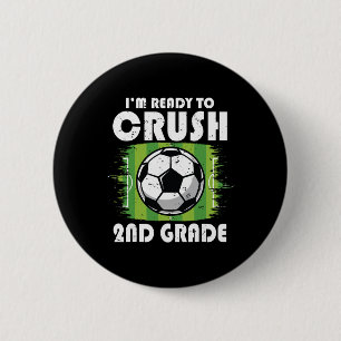 Back To School First Day Of 2nd Grade Soccer Boys  6 Cm Round Badge
