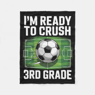 Back To School First Day Of 3rd Grade Soccer Boys Fleece Blanket