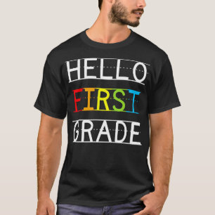 Back to School First Day Of First Grade Hello 1st  T-Shirt
