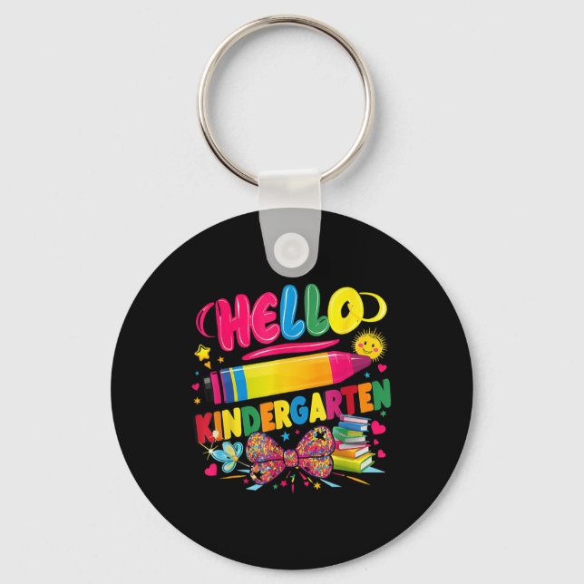 Back To School First Day Of Kindergarten Celebrati Key Ring (Front)