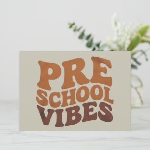 Back to School First Day of Pre-K Preschool Groovy Invitation