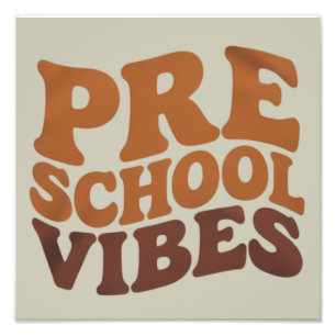 Back to School First Day of Pre-K Preschool Groovy Photo Print