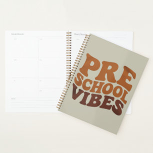 Back to School First Day of Pre-K Preschool Groovy Planner