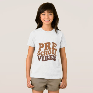Back to School First Day of Pre-K Preschool Groovy Tri-Blend Shirt