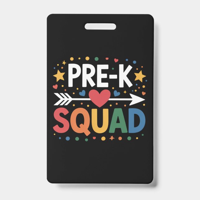 Back to School First Day of Pre-K Preschool  ID Badge (Front)