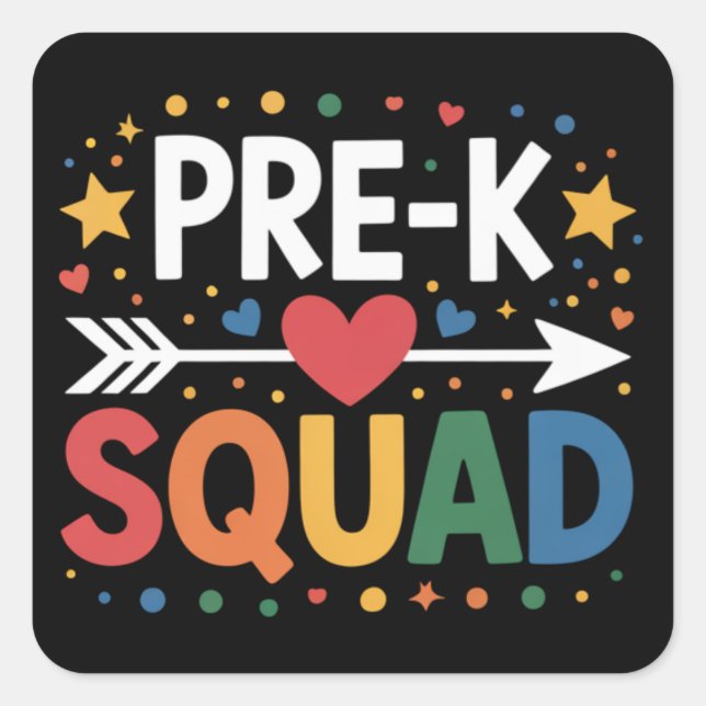 Back to School First Day of Pre-K Preschool  Square Sticker (Front)