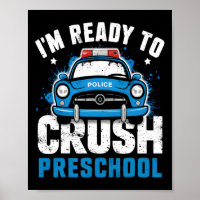 Back To School First Day Of Preschool Police Car B