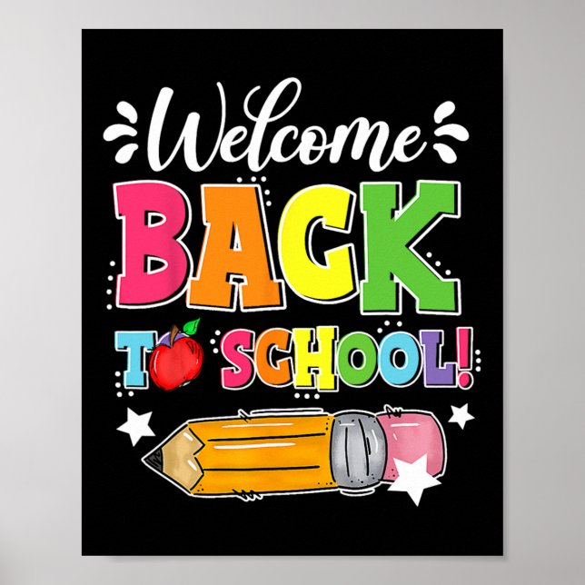 Back To School First Day Of School Teacher Student Poster (Front)