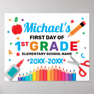 Back to school first day sign