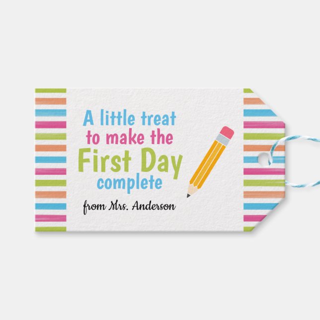 Back to School First Day Treat for Students  Gift Tags (Front (Horizontal))