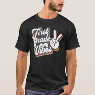Back To School First Grade Vibes Retro Teacher Wom T-Shirt