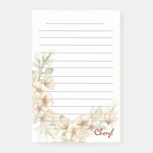 Back to School Floral Post-it Notes (Front)