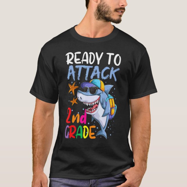 Back To School  For Boy Ready To Attack 2nd Grade  T-Shirt (Front)