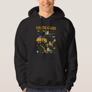 Back To School Fourth Grade 4th Grade Truck Constr Hoodie