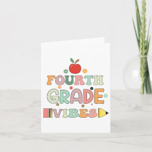 Back To School Fourth Grade Vibes Student Teacher  Card