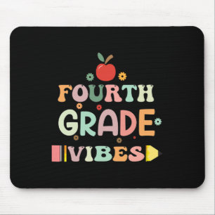 Back To School Fourth Grade Vibes Student Teacher Mouse Pad